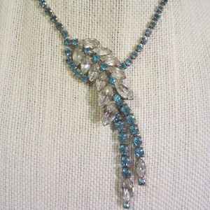Gorgeous vintage waterfall rhinestone necklace
